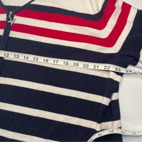 C. J. Banks by Christopher and Banks 2X Red White and Blue Sweater with Star Zip - Picture 6 of 10